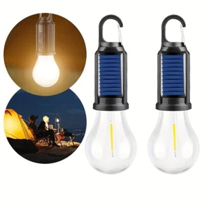 1/2X Solarzelt Glühbirne Wiederaufladbare Tragbare LED Camping Laterne Zeltlampe - Bild 1 von 10