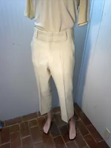 Pantalones de golf vintage de 1970 pantalones de poliéster con textura amarilla 36X27 - Imagen 1 de 11
