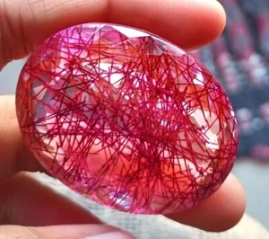 VVS Pink Rutilated Quartz Oval Cut 149+ Ct Natural Loose Gemstone Certified EGL - Picture 1 of 6