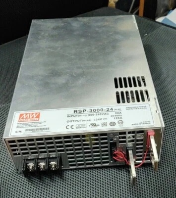 Mean Well RSP-3000-24 200-240VAC 20A 3000W 24V 125A Switching Power Supply - NEW - Image 1 of 3