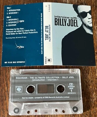 BILLY JOEL Interview With AUDIO CASSETTE TAPE 1990 RARE PROMO CBS Australia - Image 1 of 4