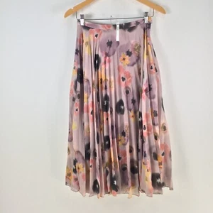 NEW Asos skirt womens 105948aus 8 flare maxi pink floral zip 105948 - Picture 1 of 10