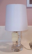 Ralph Lauren Crystal Lamps | eBay - Ralph Lauren Clear Crystal Cylinder Table Lamp White Shade NWT