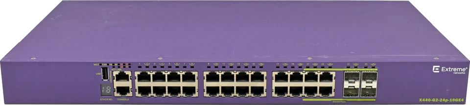Extreme Summit X440-G2-24p-10GE4 24-Port PoE+ GE Switch 4+4 SFP/SFP+ - Image 1 of 4