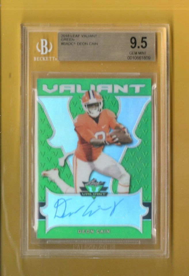  Leaf Valiant Green 2018 #BADC1 Deon Cain graduado BGS 9,5 Foto 1 de 1