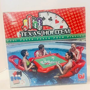 Water Swimming Pool Playing Floating Desk Inflatable Table Chairs TEXAS HOLD'EM - Picture 1 of 9