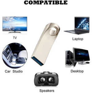 USB 2.0 Flash Drive128GB Rugged Metal Silver Casing Storage Expansion for Files - Picture 1 of 15