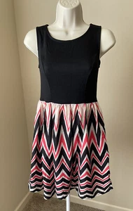 Xhilaration Women’s Black Multicolor Sleeveless Round Neck Zip Up Dress s XS - Picture 1 of 10