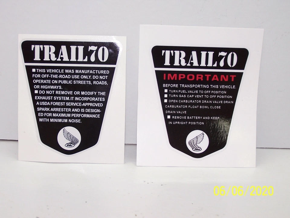 ¡Juego de calcomanías laterales Honda CT70! Foto 1 de 1