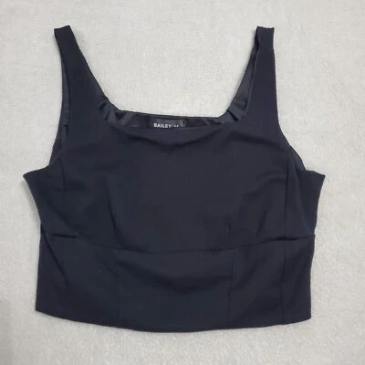 Top Bailey 44 para mujer XL negro recortado cuello cuadrado mezcla rayón cremallera lateral elástico Foto 1 de 4