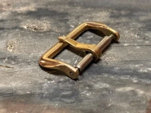 Vintage yellow gold-tone 1930s/40s vintage watch buckle 16mm inner opening NOS - Picture 1 of 6