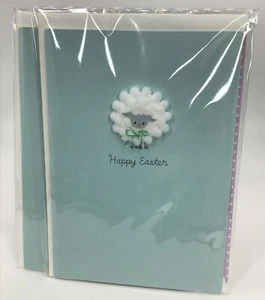 2 Hallmark Signature Happy Easter Card Cute Puffy Lamb Sheep Anyone - Picture 1 of 3