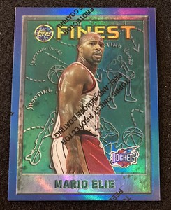 DW243 1995-96 Finest Refractors Houston Rockets Basketball Card #208 Mario Elie