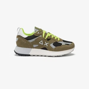 SUN 68 Sneaker Jaki Outdoor in nylon e suede verde militar scarpe uomo AX sun68 - Foto 1 di 4