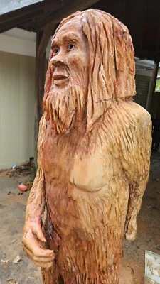 Bigfoot Sasquatch Statue Large Wood 6'7" tall - Image 1 of 3