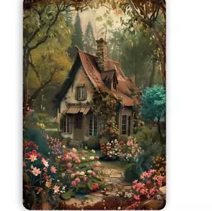 Rustic Wall Decor Enchanting Country Cottage Spring Metal Tin Sign - Picture 1 of 3