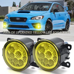 2pcs Front LED Yellow Fog Lights Lamp Bumper Lamp For Subaru WRX / STI 2015-2019 - Picture 1 of 16