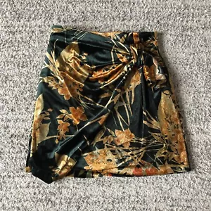 Zara minigonna drappeggiata donna taglia piccola velluto floreale multicolore - Foto 1 di 6