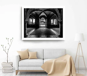 Old Place Print, B&W View Wall Art, Landscape Framed Nature Wall Art,Natural - Picture 1 of 5
