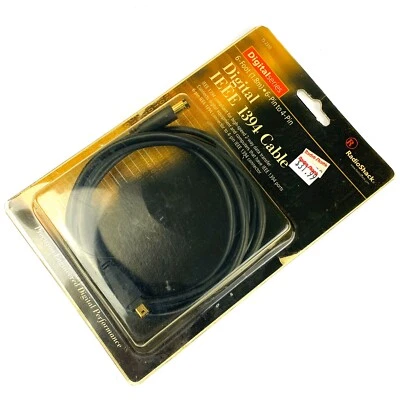 RADIO SHACK 6 Pin to 4 Pin Digital IEEE 1394 Cable 6 Foot  - Image 1 of 4