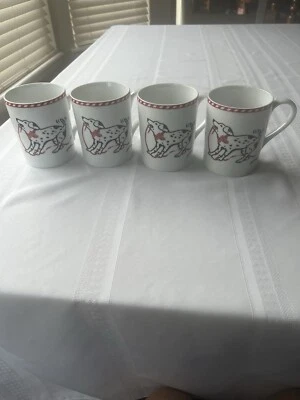 4 New Sonoma Williams Christmas Cup Mugs Peppermint Bark Dog Large 19 Oz - Image 1 of 4