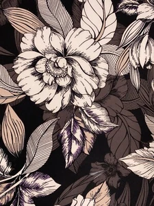 1.8M Stretch Dusky Sketchy Floral Print ITY Crepe Jersey Dressmaking Fabric - Picture 1 of 2