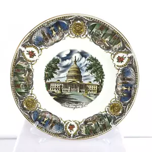 PIASTRA DA COLLEZIONE VINTAGE CAPSCO 1957 THE CAPITOL WASHINGTON, DC - ROTONDA 11" - Foto 1 di 8