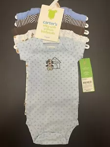 Tuta corpo Carters bambino taglia prematura cane stampa one peice confezione da 5 - Foto 1 di 4
