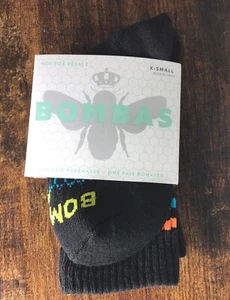 BOMBAS Jugend Knöchelsocken Gr.XS Original schwarz Wabenbogenstütze - Bild 1 von 3