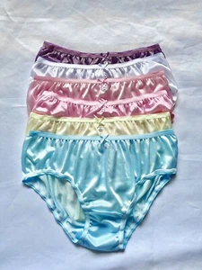6 Mutandine Bikini Intimo Donna Uomo Leggero Morbido Nylon Setoso Slip Anca 38"-42"XL - Foto 1 di 10