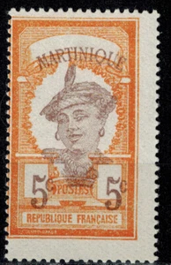 Timbre de Martinique N° 92 neuf ** centre décalé verticalement MNH - Imagen 1 de 1