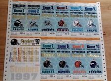  1997 Uncut Unused Pittsburgh Steelers 10 game Season tickets Run NFL Mint 