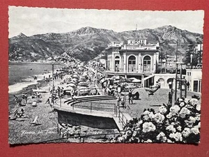 Cartolina - Riviera dei Fiori - Bordighera - Spiaggia - 1963 - Foto 1 di 2