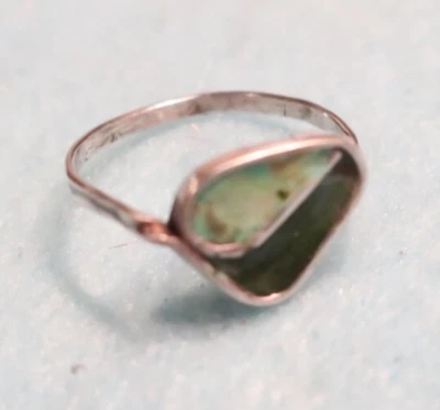 Anel de prata esterlina e esmalte, tamanho 6; feito nos EUA por Peggy Johnson - Imagem 1 de 4