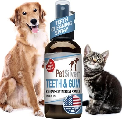 PetSilver Teeth & Gum Spray, Dogs & Cats, All-Natural, Clean Teeth Easily, 4 oz.