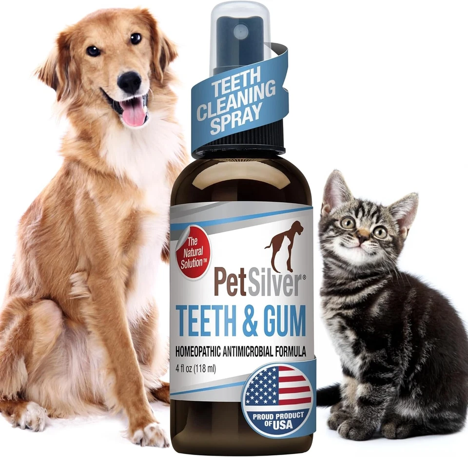 PetSilver Teeth & Gum Spray, Dogs & Cats, All-Natural, Clean Teeth Easily, 4 oz.