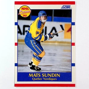 Mats Sundin 1990-91 SCORE Rookie Card #398 Quebec Nordiques NHL RC - Picture 1 of 3
