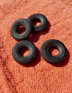 4 Corgi Toys 15mm square tread Rubber Tires Post 1967 - Picture 1 of 2