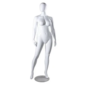 AMKO JANET-2 Female Plus Size Arms to Side & Legs Apart Mannequin, Matte White - Picture 1 of 1