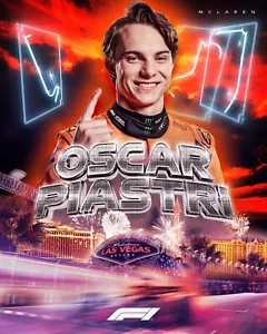 Oscar Piastri 2024 Las Vegas Grand Prix Collage 8x10 Formel 1 Rennfoto - Bild 1 von 1