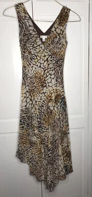 Dress Barn 女式无袖连衣裙 4 码地球色调 — 第 1/4 张图片