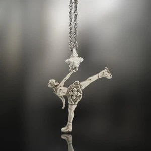 Figure Skating Pendant for Women – Classic 925 Silver Jewelry Gift for Skater - Picture 1 of 13