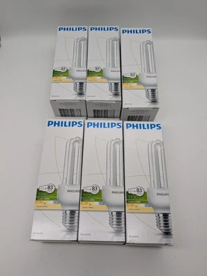 Philips Economy Compact Stick Bulbs 6 Energy Saving Warm White 18w. See Pics - Image 1 of 4