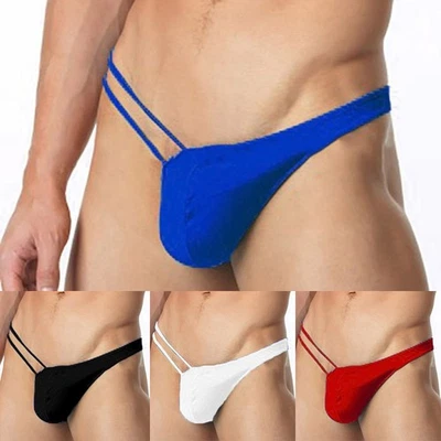 Slip Traspirante Svasato Comodo C Perizoma Tinta Unita Elastico Uomo Sexy - Immagine 1 di 4