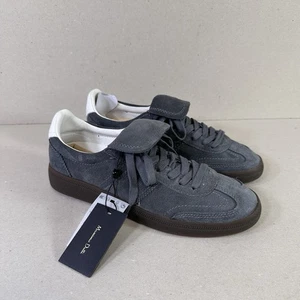 Massimo Dutti Suede Leather Trainers Size UK 5 EU 38 Grey W/ Fold Over Tonge - Picture 1 of 8