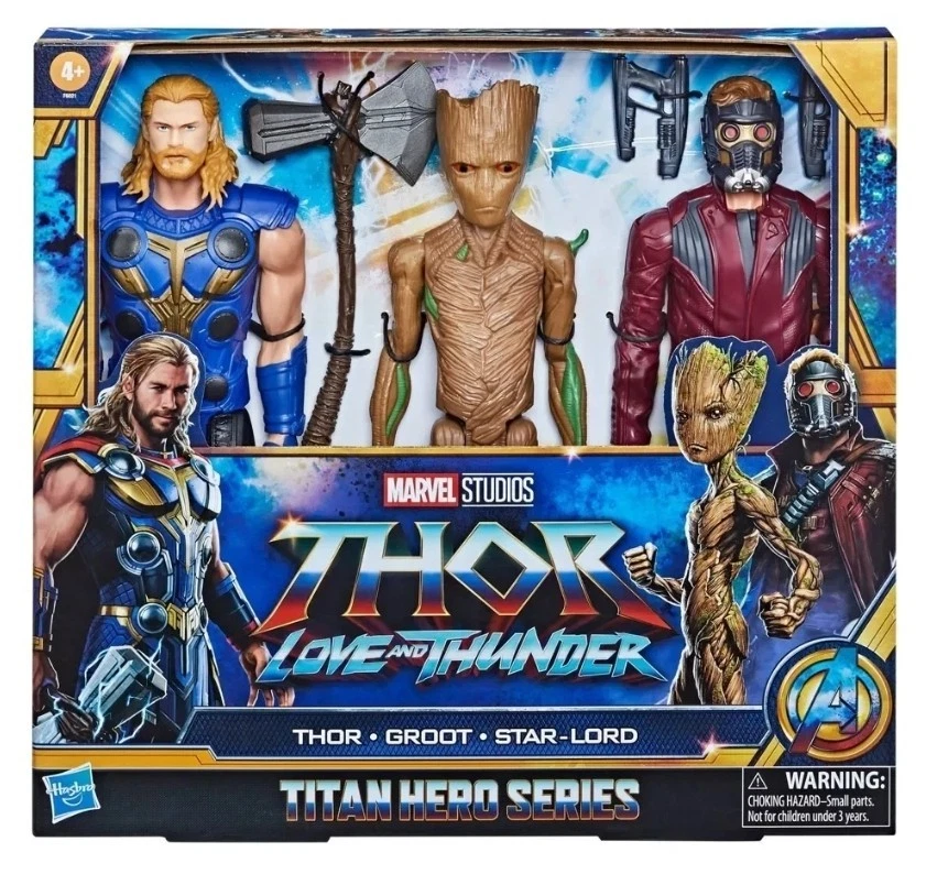 NUEVO SELLADO Marvel Studios Thor Love Thunder Titan Hero Series Paquete de 3 Foto 1 de 3
