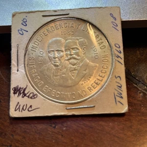 1960 Mexican Silver UNC -Indep. Libertad Sufragio Efectivo No Reeleccion! 5 Peso - Picture 1 of 2