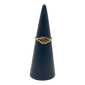 18ct 18K Yellow Gold Number 16, 16th Birthday Signet Ring Size L1/2. Brand New - Picture 1 of 12