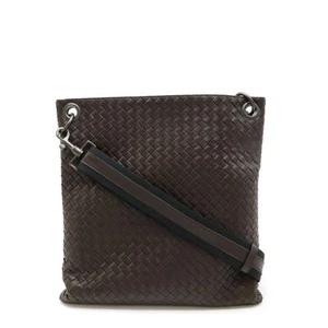Bottega Veneta Intrecciato Shoulder Bag Brown Black Leather 161623 Crossbody - Picture 1 of 7