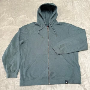 American Giant entspannter Hoodie mit durchgehendem Reißverschluss Herren XL blau grau schwer 168 $ neu ohne Etikett Defekt - Bild 1 von 8
